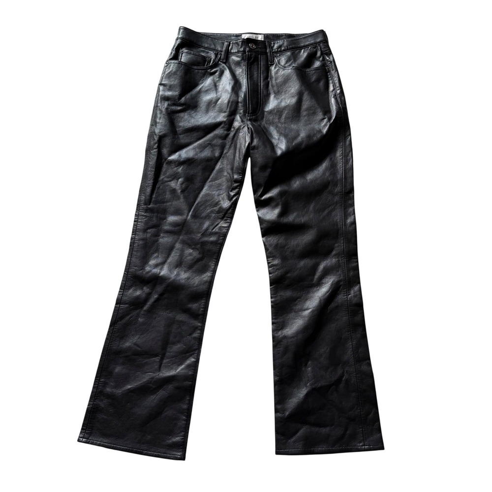 AGOLDE Relaxed Boot Black Recycled Leather Pants Women's Size 28 Straight